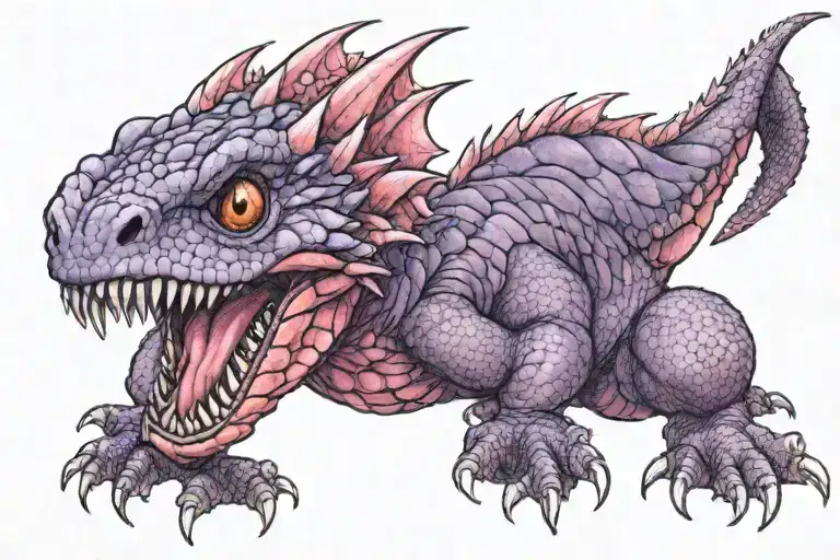 Purple And Pink Sparkly Glitter Baby Wyvern