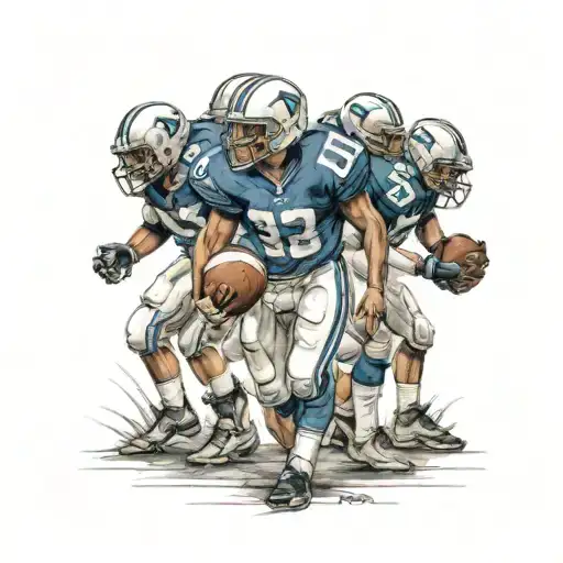 Youth American Football Athlete And His Team