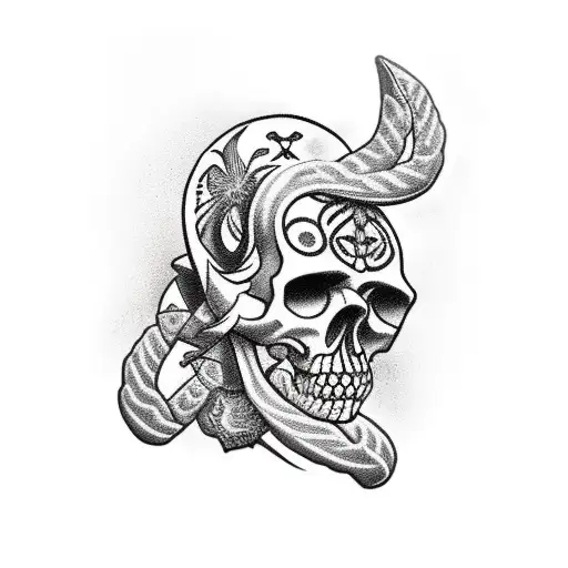 Cowboy Skull Side Profile In Diamond