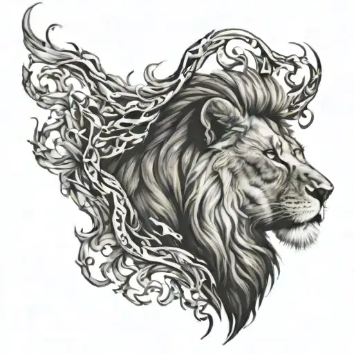 Lion And Fire