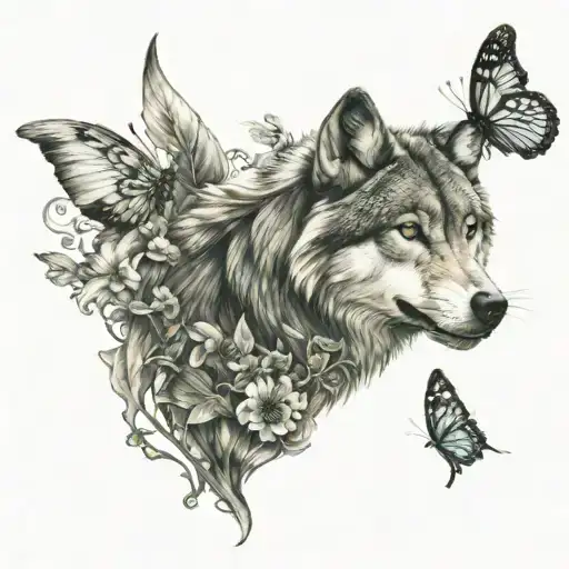 Wolf And Butterfly