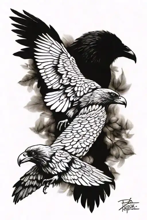 Nordic Raven And Brown Bear