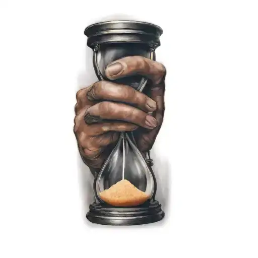 A Hand Holding An Hourglass