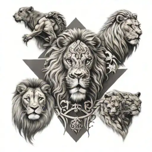 Lion And Warriors