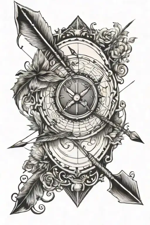 Arrow Flying With Pices Logo In The Middle