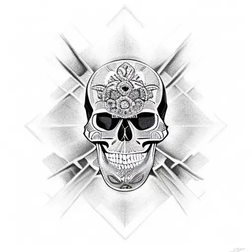 Skull With Intricate Geometric Patterns