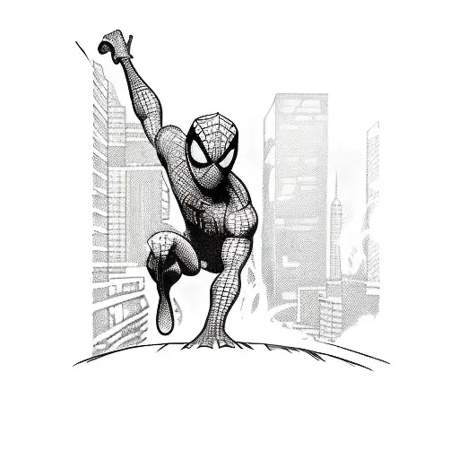 Comic Book Panel Showing Spiderman Saving A Construction Site