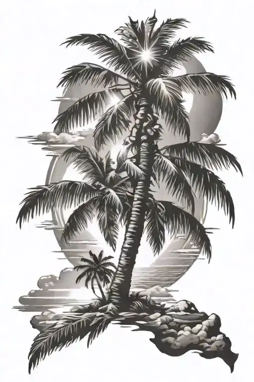 Palm Tree And Sun