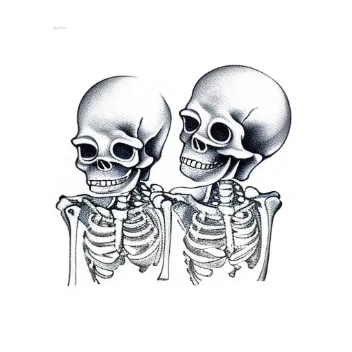 Skeletons Holding Guns In A Car