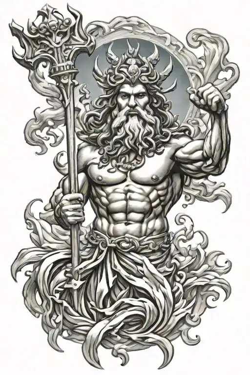 Poseidon Greece Gods Hands Weapon Formed