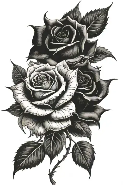 Black Roses & Red Roses Intertwined
