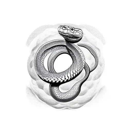 A Snake Shedding Its Skin In A Mesmerizing Dotwork Pattern Symbolizing Rebirth And Transformation