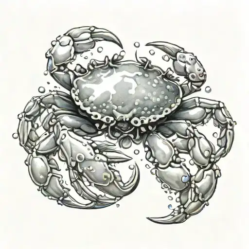 Crab In A Pearl Cancer Zodiac Sign