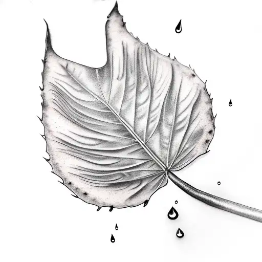 Tropical Leaf With Rain