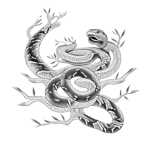 Tree Of Life With Snake And Astronaut