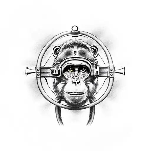 Monkey Inside A Bird Cage