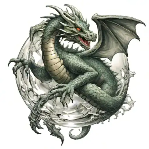 Dragon With Cristal Ball In Hand