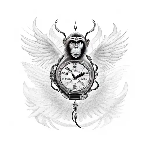 Monkey With Wings In A Bird Cage