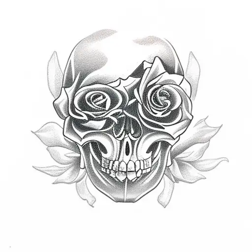 Rose Flower Skull