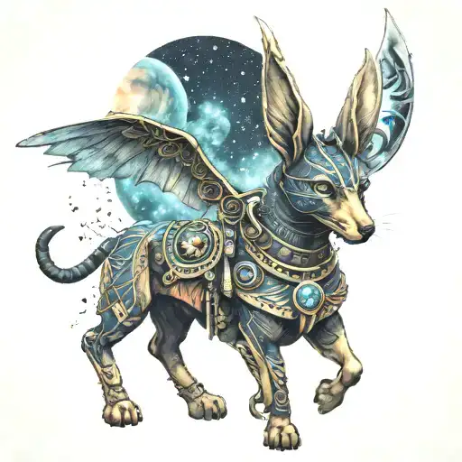 Anubis And Space With A Little Bit Of Color