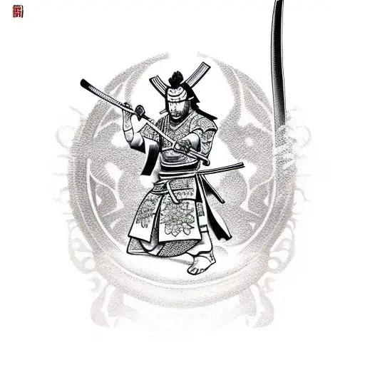 Samurai Silhouette With Sword