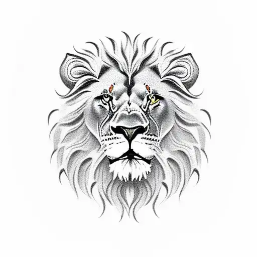 Head Of Lion Facing To The Side And Roaring