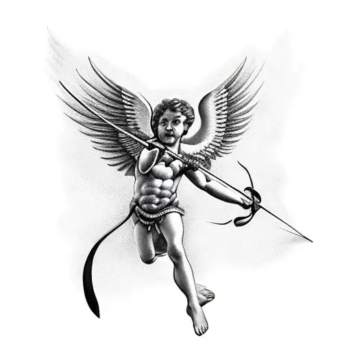 Cupid With Cross Bow And Arrow