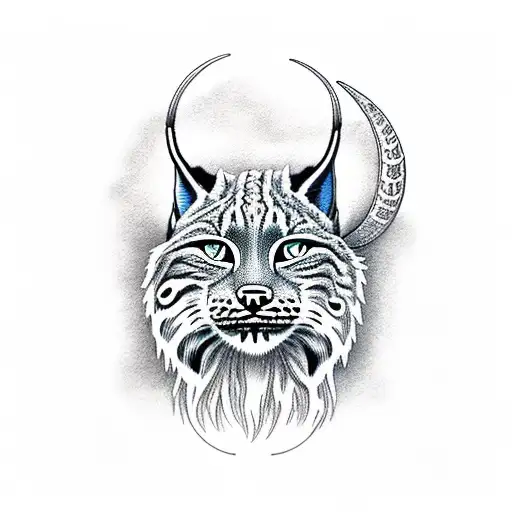 Lynx And Moon