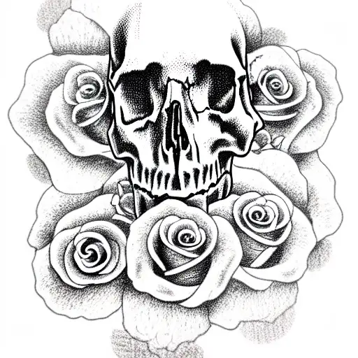 Skull With Roses