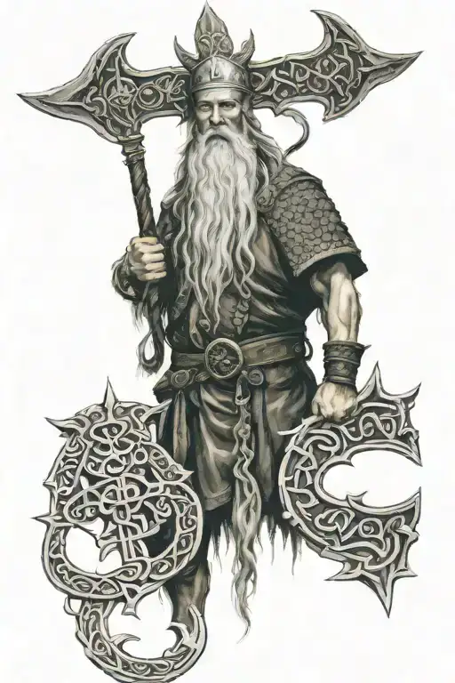 Odin With Runes And A Viking Going To Vallhalla Scandinavia Runes