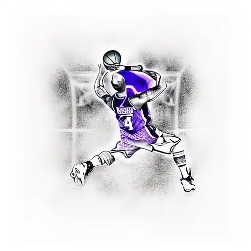 Kobe Bryant Shooting Fadeaway Inside Black Mamba Logo