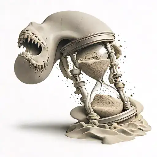 A Futuristic Hourglass With The Sand Falling Out Like A Spiral