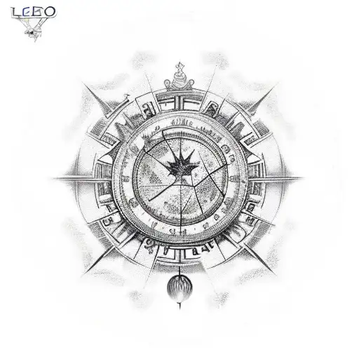 Leo Zodiac With Symbol And Stars