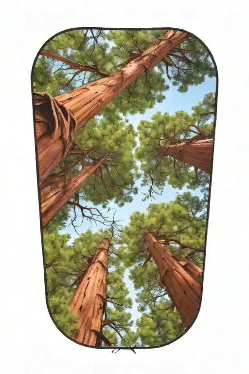 Redwood Forest Looking Up From Ground