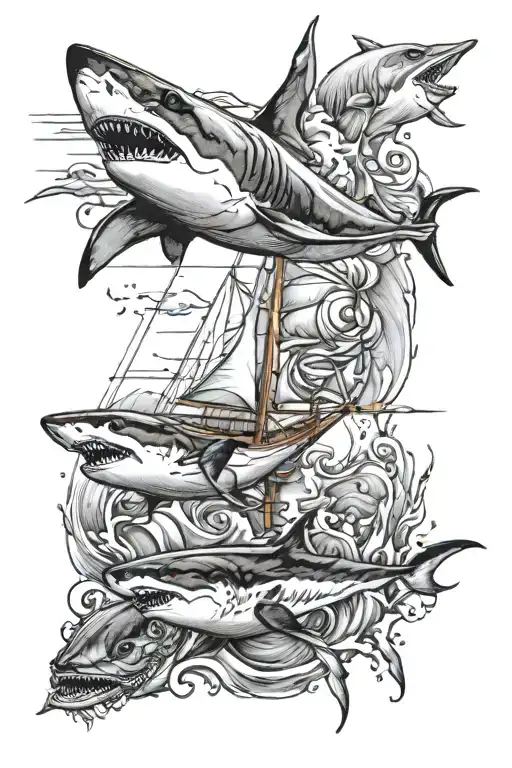 Sailboat And Shark