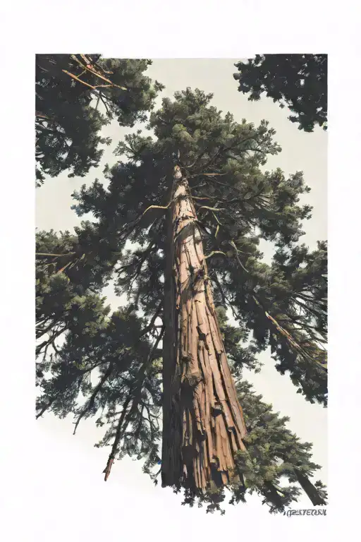 Redwood Forest Looking Up From Ground