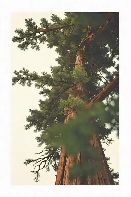 Redwood Forest Looking Up From Ground