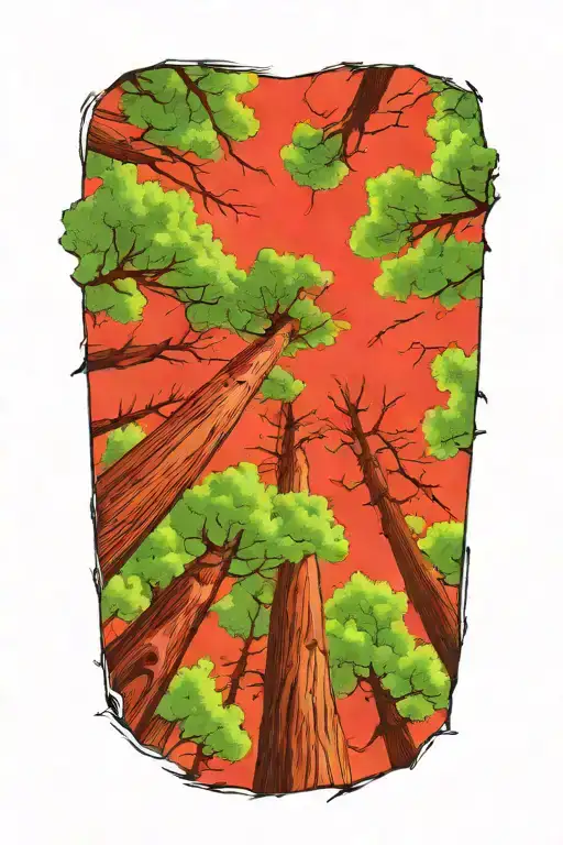 Redwood Forest Looking Up From Ground
