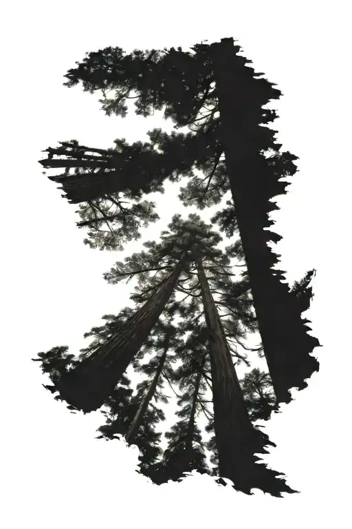 Redwood Forest Looking Up From Ground