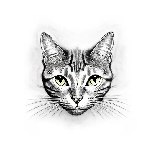 Cat Skull Gothic Style