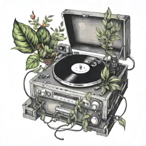 Vinyl Player Plant Intertwined