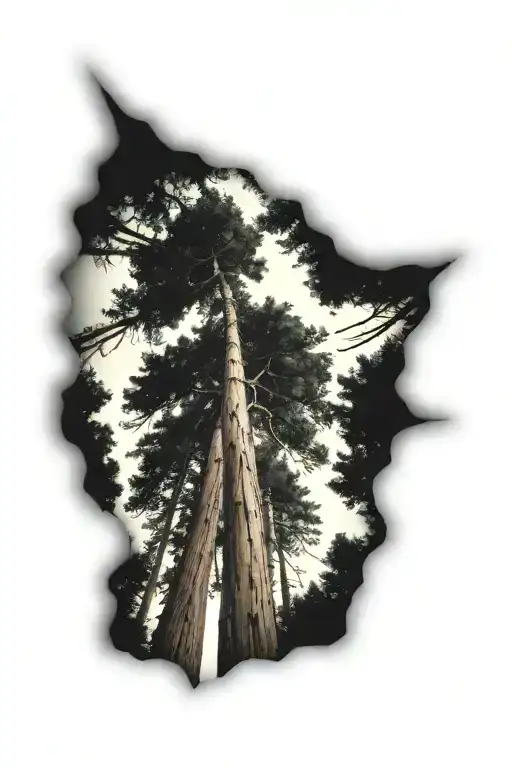 Redwood Forest Looking Up From Ground