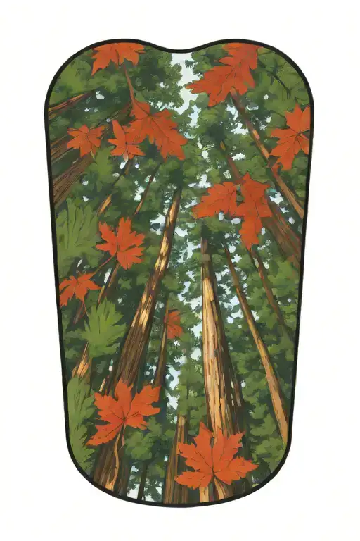 Redwood Forest Looking Up From Ground