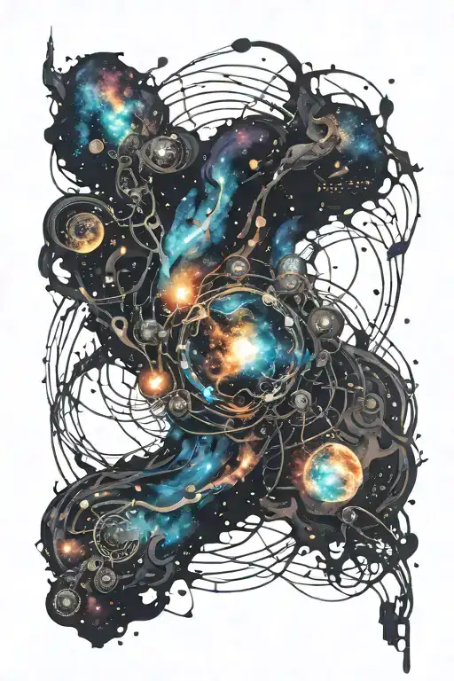 A Realistic Depiction Of A Galaxy With A Hidden Electrical Circuit Design Intertwined Within It