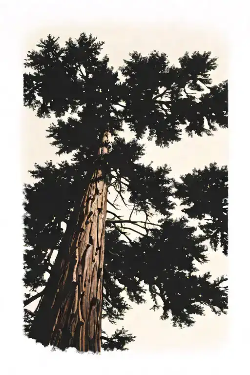 Redwood Forest Looking Up From Ground