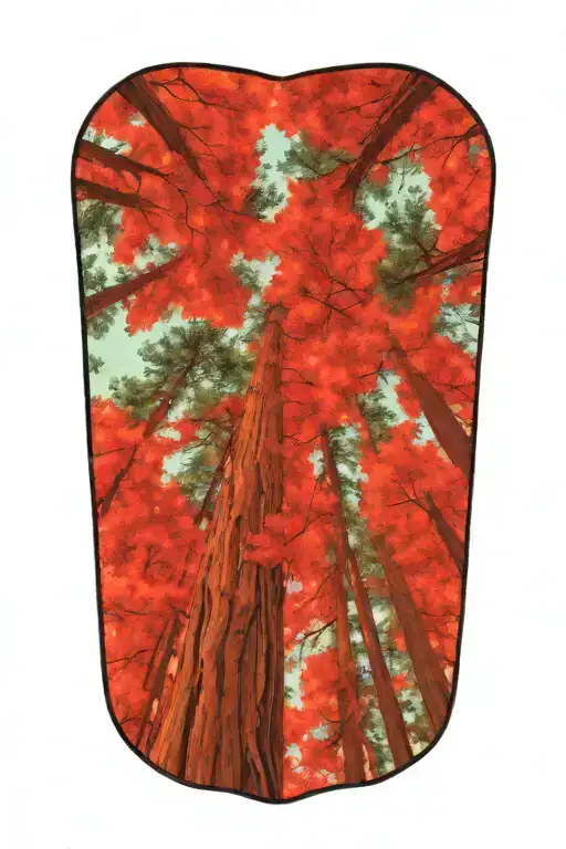 Redwood Forest Looking Up From Ground