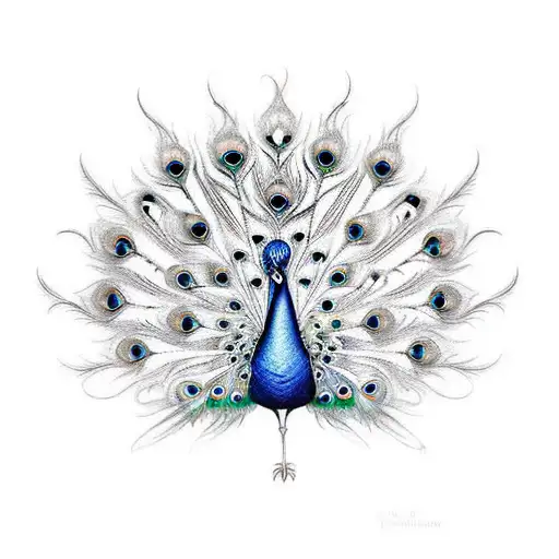 Peacock Black And White