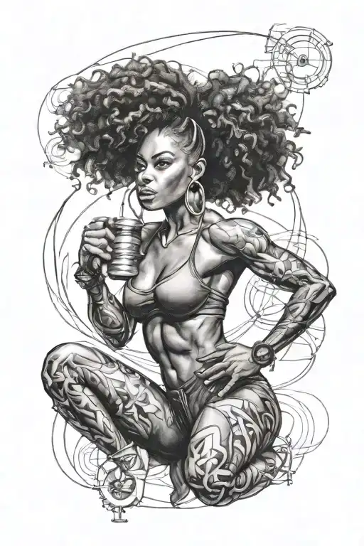 Sexy Black Woman Working Out