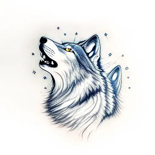 A Wolf Howling At A Lightning Storm