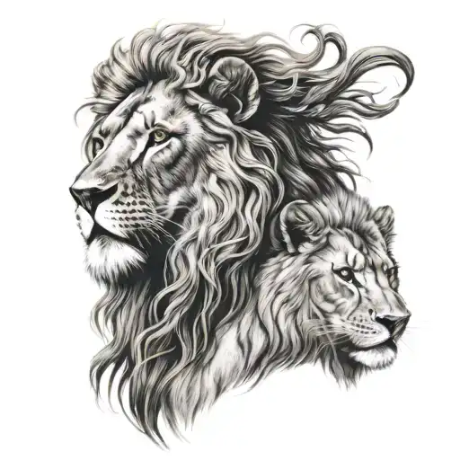 Jesus With A Lion Of The Tribe Of Judah